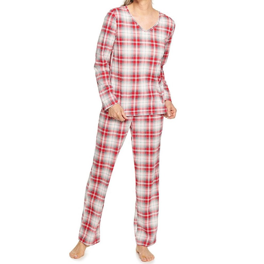 Women's Croft & Barrow® Long Sleeve Pajama Top & Pajama Pants Set/XL